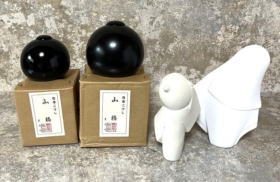 Amazon.co.jp: 博多人形/京陶人形/豊楽こけし/山椿/4点セット//置物